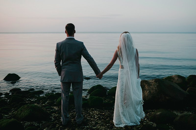 orient point beach wedding sunset 3