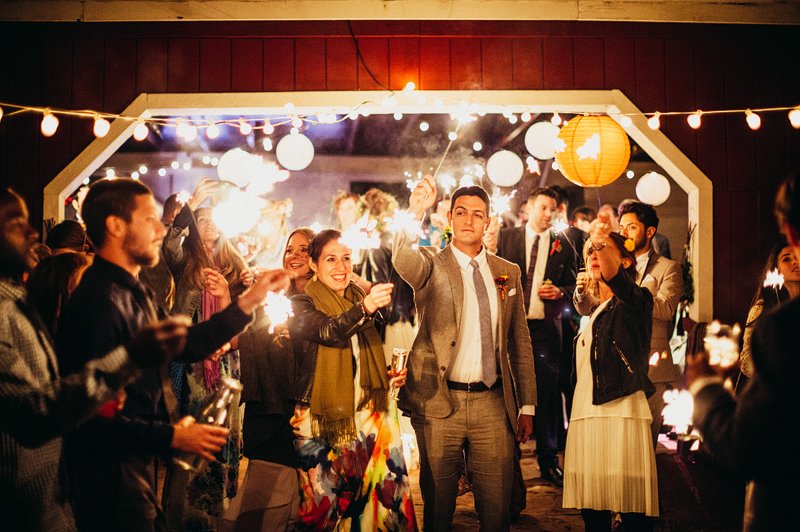 sparklers at wedding hudson valley farm