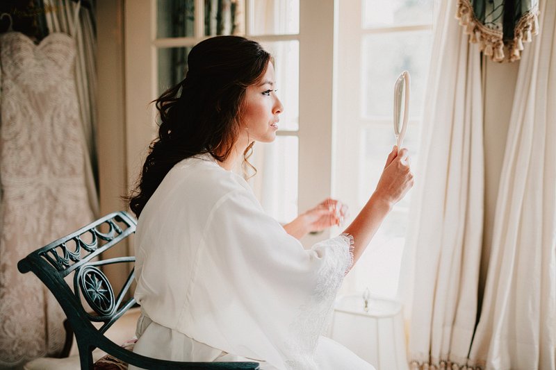 bride getting ready inn at barley sheaf