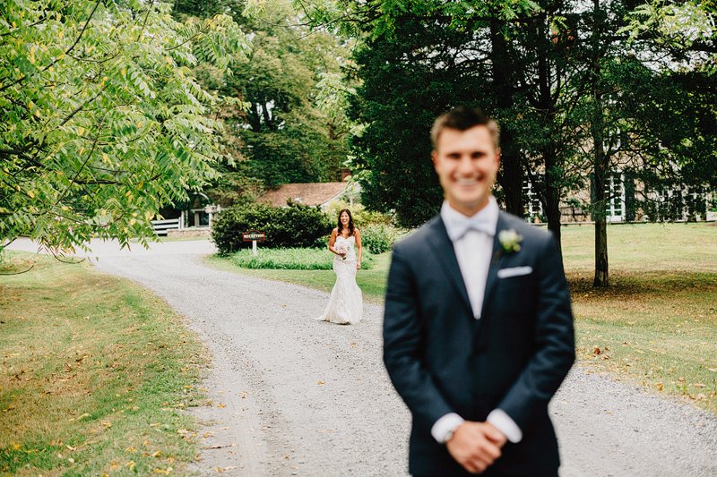 first look bride and groom emotion