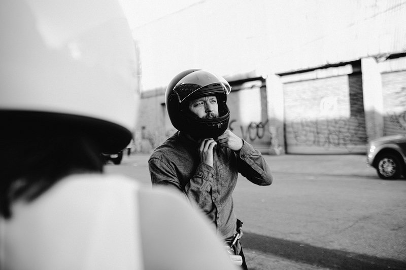 Greenpoint Brooklyn Summer Engagement Session vespa