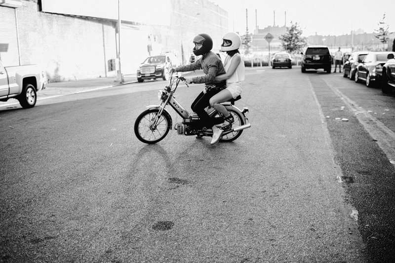 Greenpoint Brooklyn Summer Engagement Session vespa