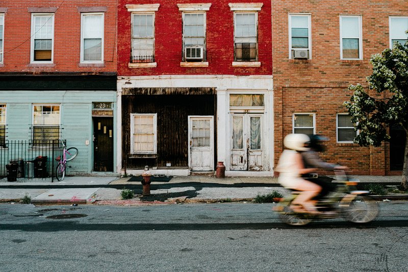 Greenpoint Brooklyn Summer Engagement Session vespa