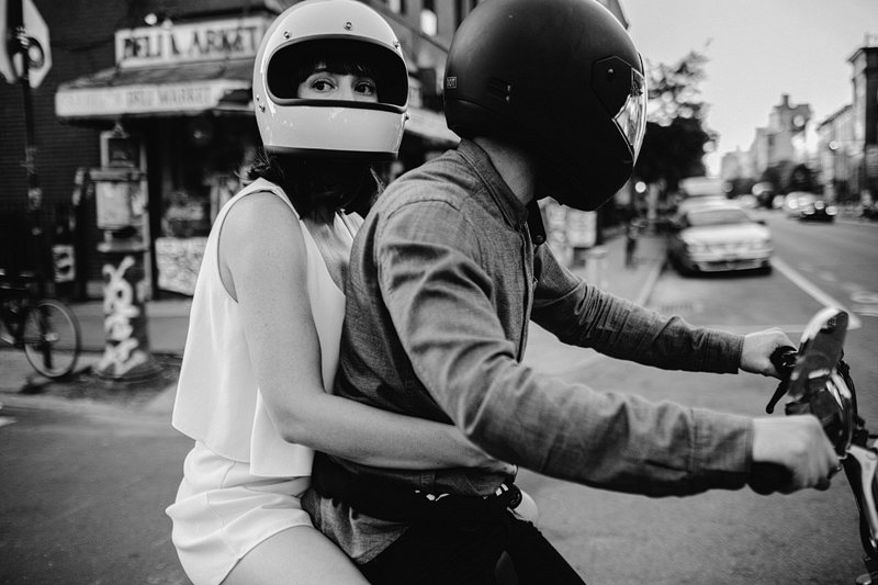 Greenpoint Brooklyn Summer Engagement Session vespa