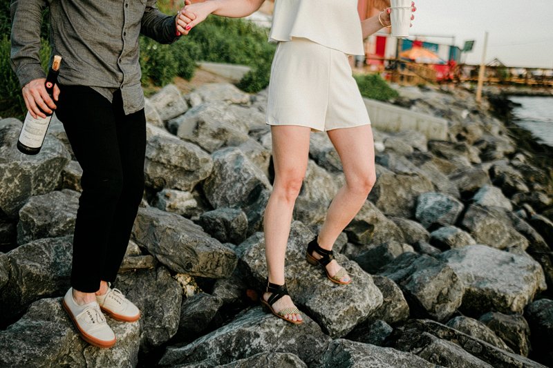 Greenpoint Brooklyn Summer Engagement Session vespa