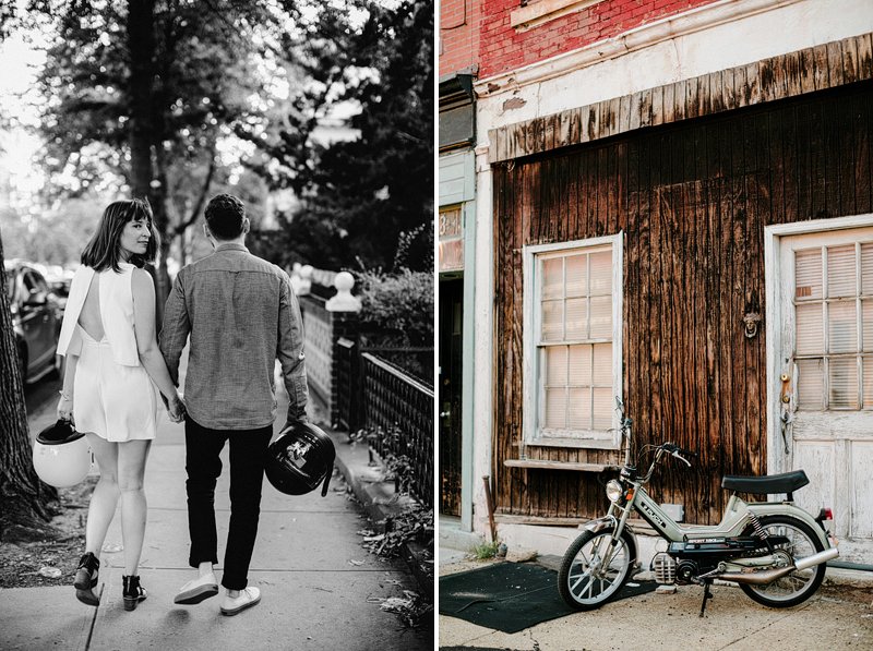 Greenpoint Brooklyn Summer Engagement Session vespa