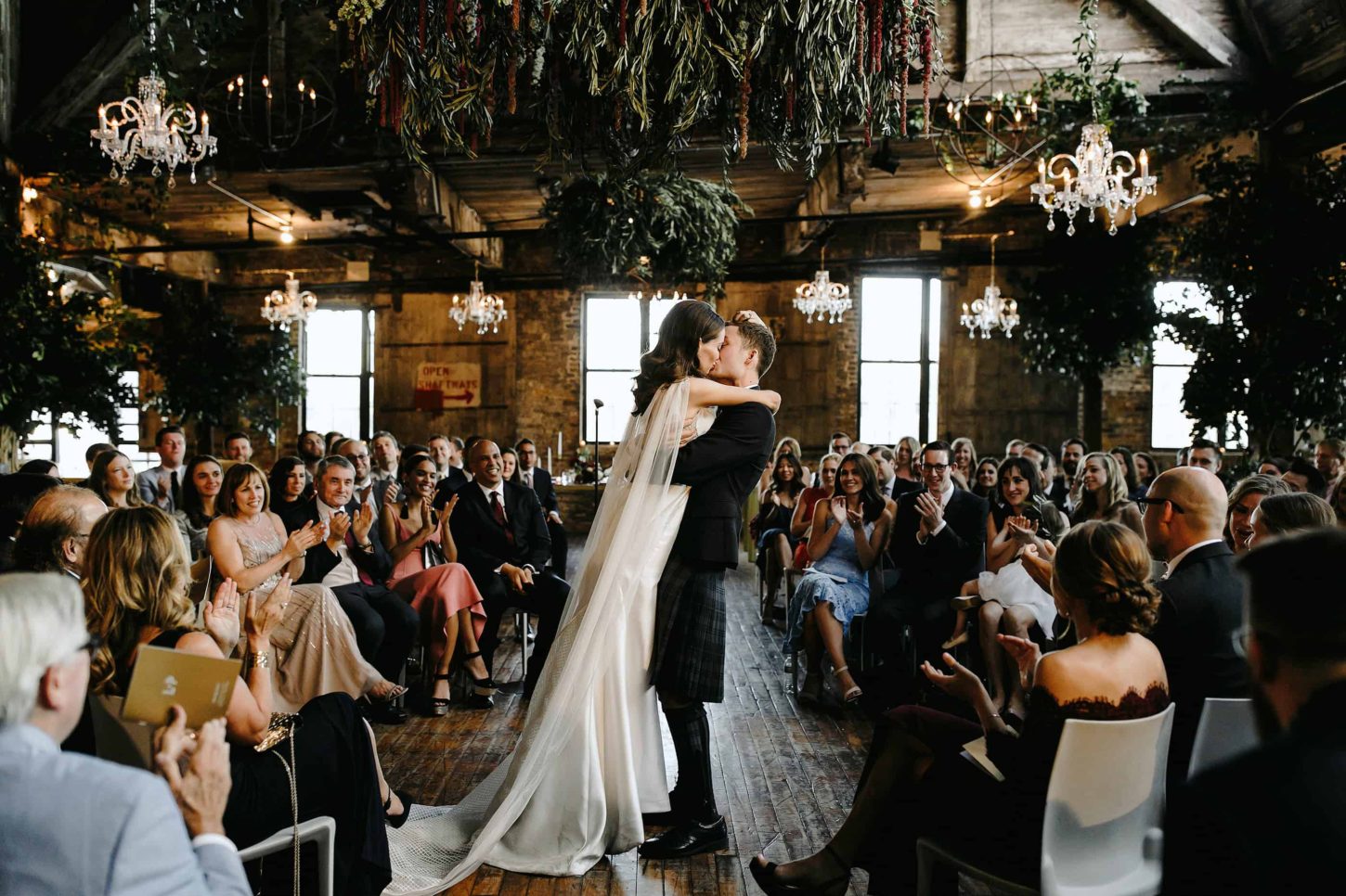 greenpoint loft brooklyn wedding ceremony lev kuperman